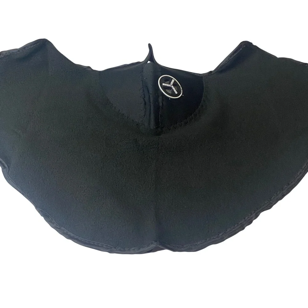 Black Neoprene Face Mask Neck Warmer With Button Closure For Winter Sports Ski M